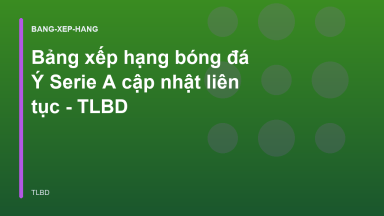 Bảng xếp hạng bóng đá Ý Serie A cập nhật liên tục - TLBD